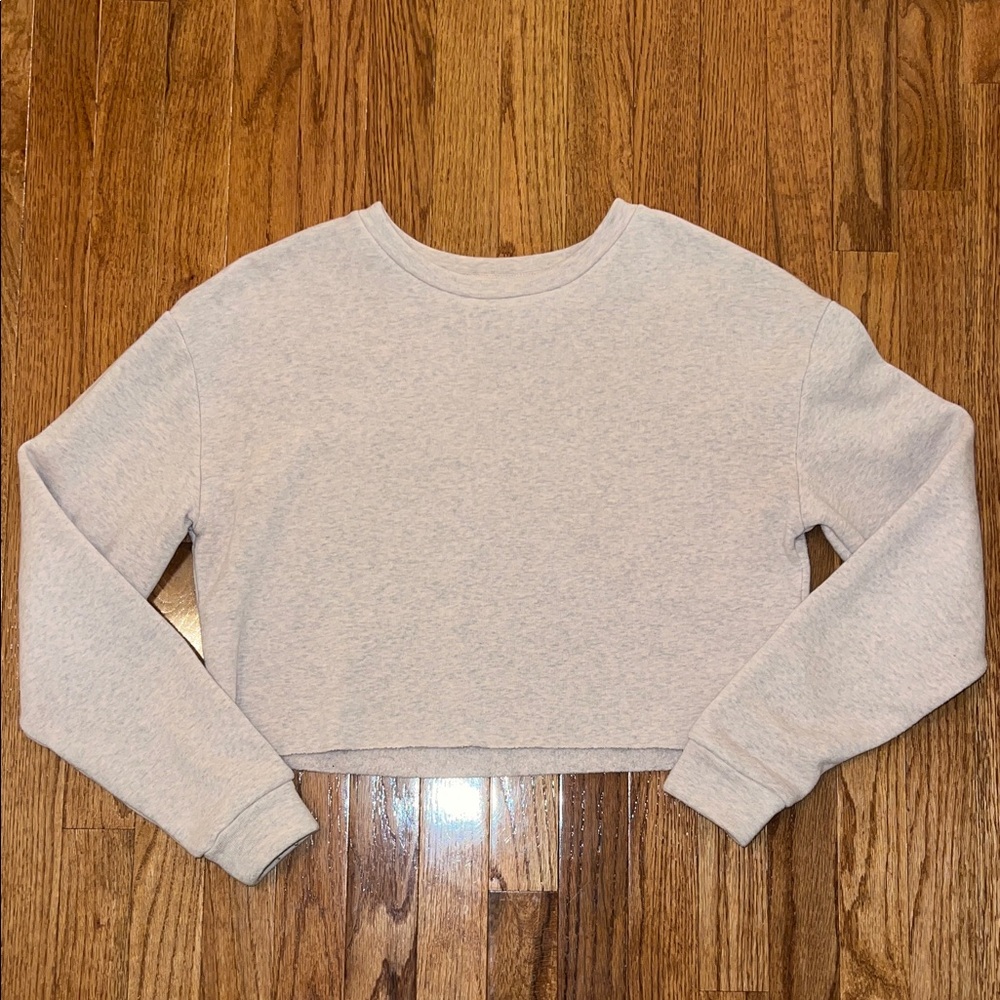 Topshop Light Pink & Gray Crewneck Cropped Sweater Women’s Size 4